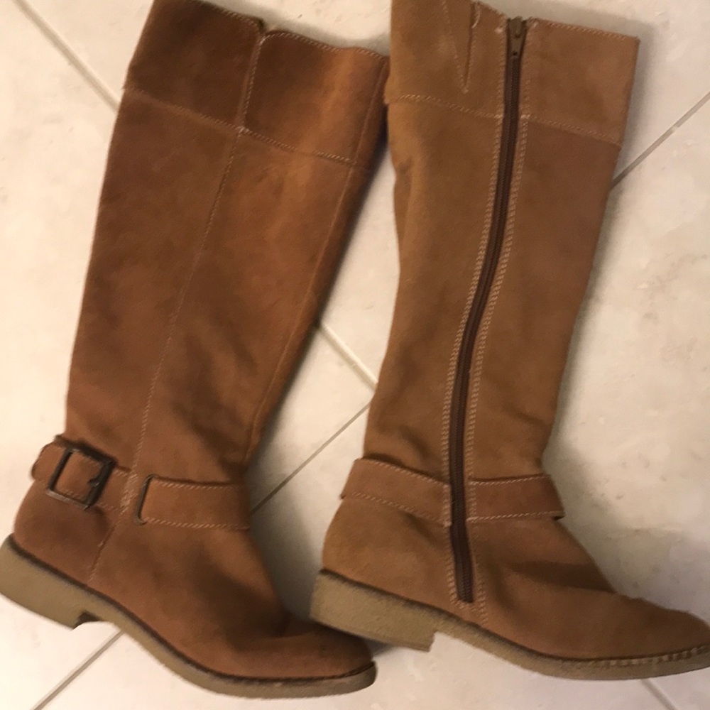 Tall Suede Riding Boots